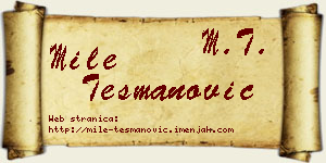 Mile Tešmanović vizit kartica